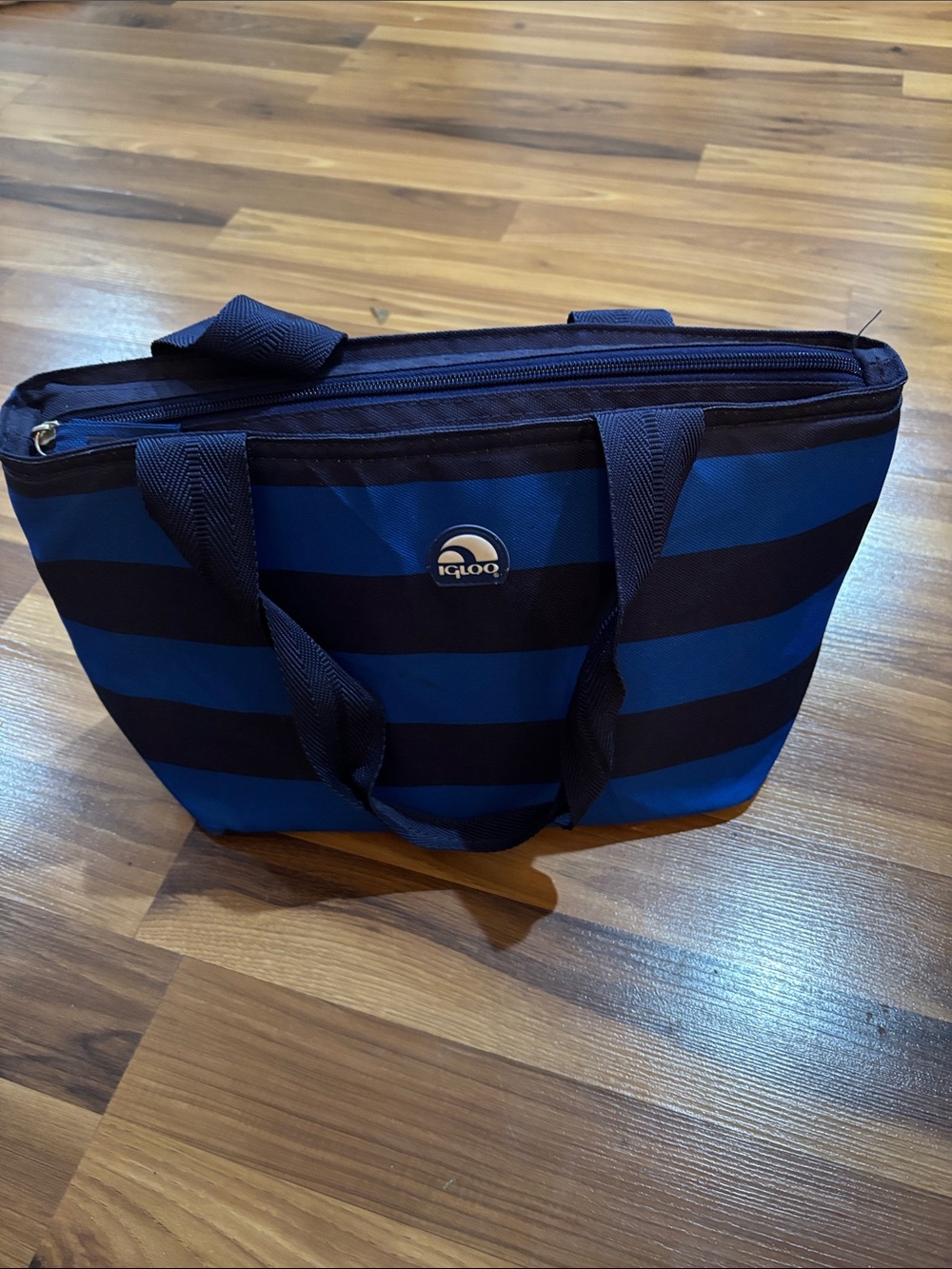 Igloo Blue and Black Striped Insulated Lunchbox